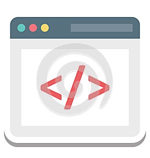 Web Development, Coding Vector Icon editable