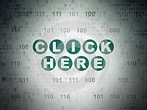 Web development concept: Click Here on Digital