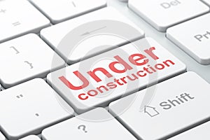 Web development concept: Under Construction on computer keyboard background