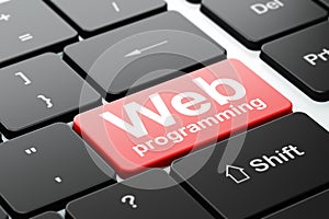 Web development concept: Web Programming on computer keyboard background