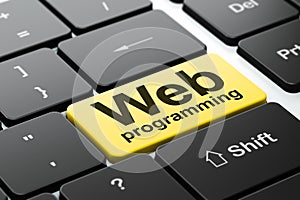 Web development concept: Web Programming on computer keyboard background