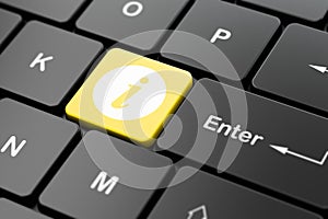 Web development concept: Information on computer keyboard background