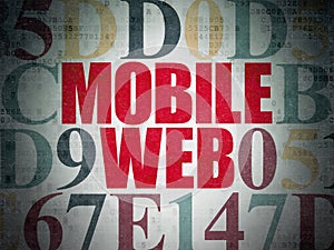 Web development concept: Mobile Web on Digital Data Paper background