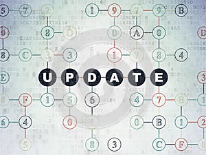Web development concept: Update on Digital Data Paper background