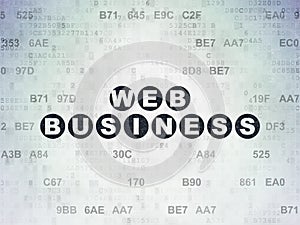 Web development concept: Web Business on Digital Data Paper background
