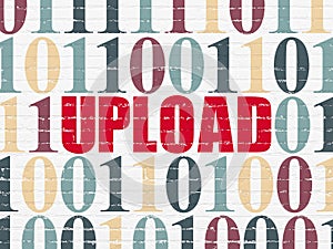 Web development concept: Upload on wall background