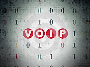 Web development concept: VOIP on Digital Data Paper background