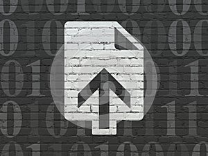 Web development concept: Upload on wall background