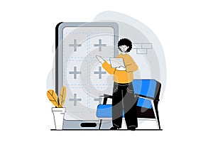 Web development concept with people scene in flat design