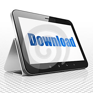 Web development concept: Tablet Computer with Download on display