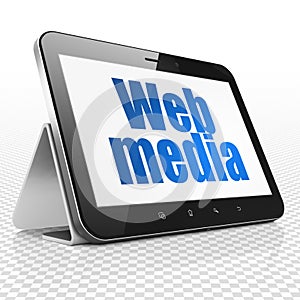 Web development concept: Tablet Computer with Web Media on display