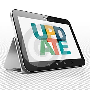 Web development concept: Tablet Computer with Update on display