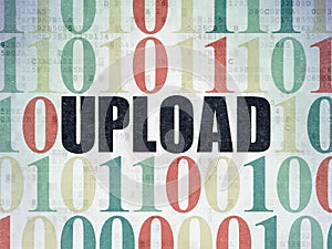 Web development concept: Upload on Digital Data Paper background