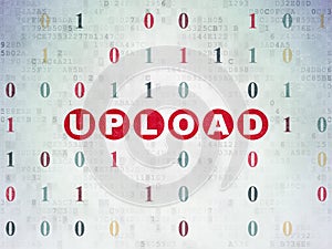 Web development concept: Upload on Digital Data Paper background