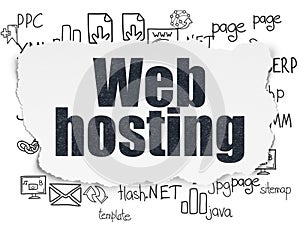 Web development concept: Web Hosting on Torn Paper photo