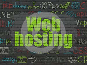 Web development concept: Web Hosting on wall