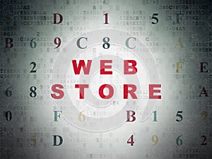 Web development concept: Web Store on Digital Data Paper background