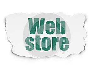 Web development concept: Web Store on Torn Paper background