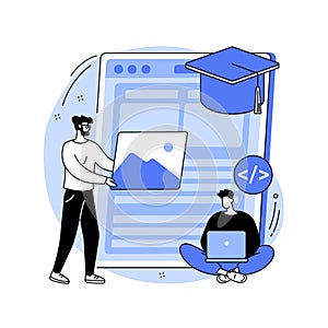Web development courses abstract concept vector illustration.