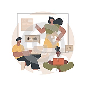 Web development courses abstract concept vector illustration.