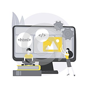 Web development courses abstract concept vector illustration.