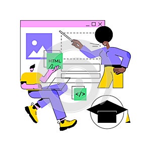 Web development courses abstract concept vector illustration.
