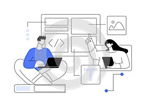 Web development courses abstract concept vector illustration.