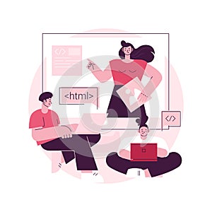 Web development courses abstract concept vector illustration.