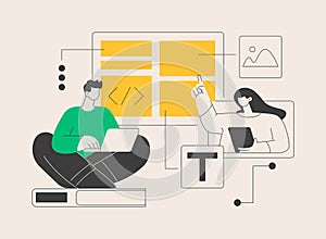 Web development courses abstract concept vector illustration.