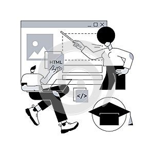Web development courses abstract concept vector illustration.