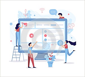 Web development flat illustration