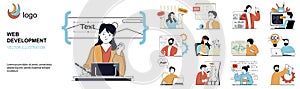 Web Development Flat Illustrations