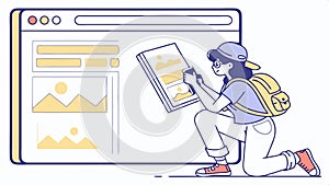 Website design process, vector design web development graphic. vector design Generative AI