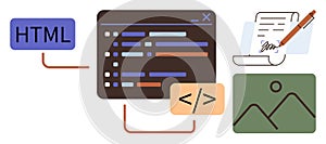 Web Development and HTML Coding with Content Creation and Graphic Integration