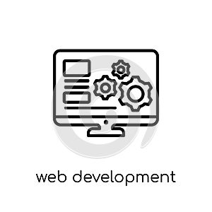 Web development icon. Trendy modern flat linear vector Web development icon on white background from thin line Programming