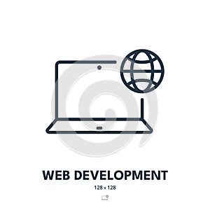Web Development Icon. Website, Programming, Coding. Editable Stroke. Vector Icon
