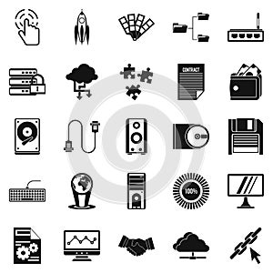 Web development icons set, simple style