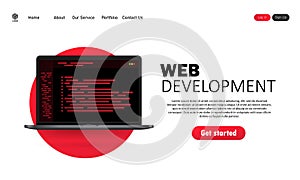 Web development illustration. Flat design concepts for analysis, coding, programming, programmer and developer. Vector on isolated