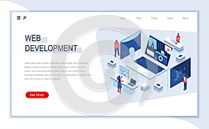 Web development isometric landing page