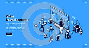 Web development isometric landing page, coding