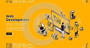 Web development isometric landing page, coding