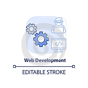 Web development light blue concept icon