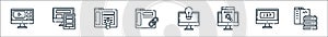 web development line icons. linear set. quality vector line set such as server, jsp, search, idea, link, de, responsive de