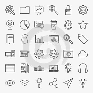 Web Development Line Icons Set