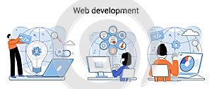 Web development, coding and programming. Creation digital Software mobile, desktop platforms