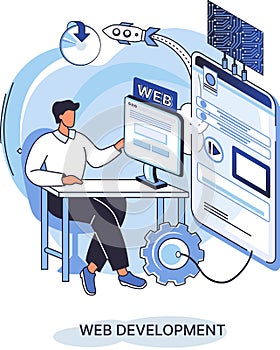 Web development, coding and programming. Creation digital Software mobile, desktop platforms