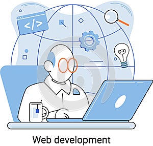Web development, coding and programming. Creation digital Software mobile, desktop platforms