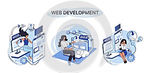 Web development, coding and programming. Creation digital Software mobile, desktop platforms