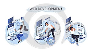 Web development, coding and programming. Creation digital Software mobile, desktop platforms