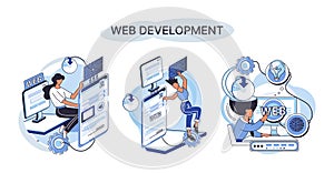 Web development, coding and programming. Creation digital Software mobile, desktop platforms